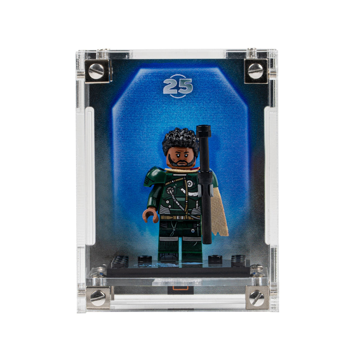 LEGO Star Wars Anniversary Minifigures 75387 and 75379 and 75394 and 75383 and 75396 and 75392 and 40755: anniversary minifigure with its matching modular acrylic display case.
