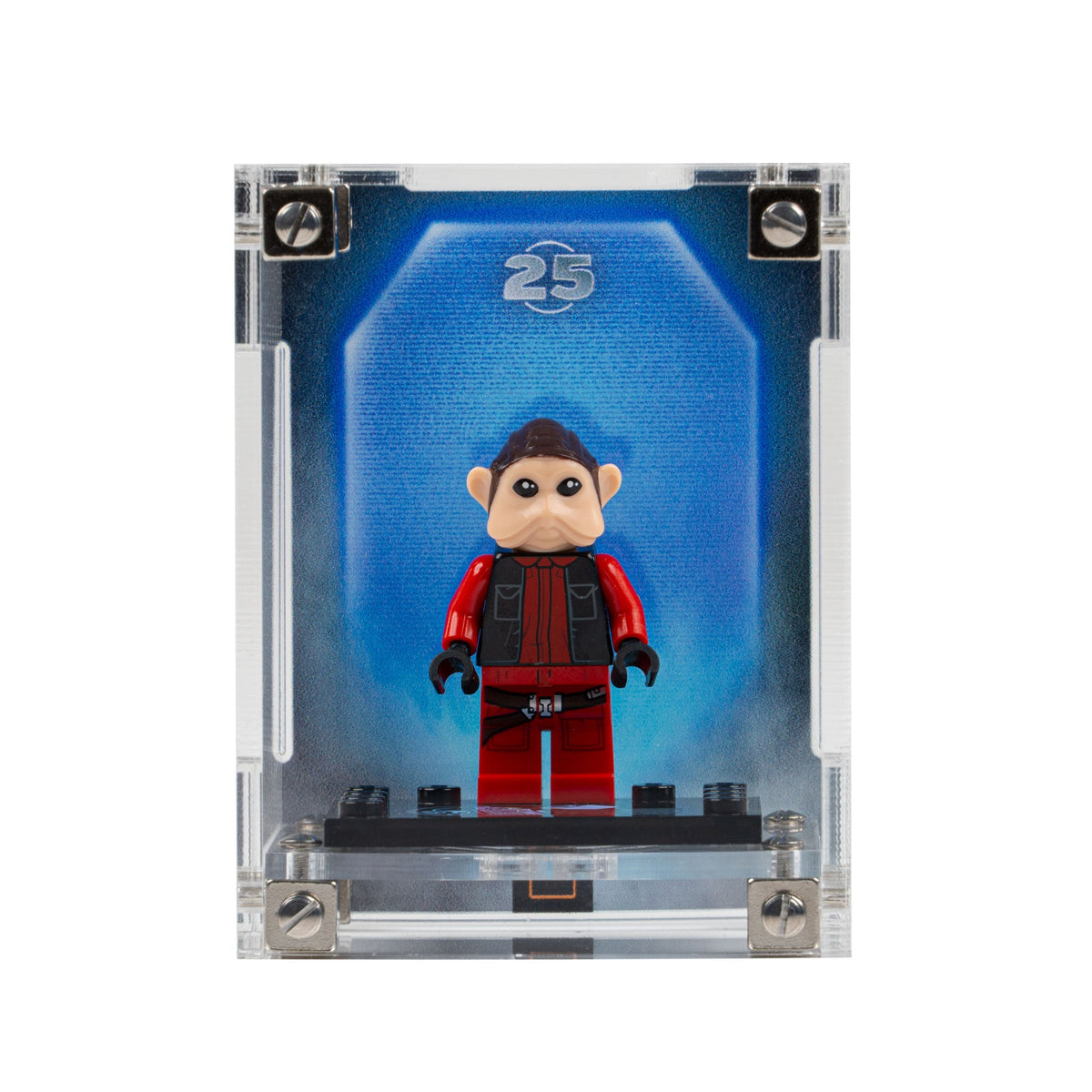 LEGO Star Wars Anniversary Minifigures 75387 and 75379 and 75394 and 75383 and 75396 and 75392 and 40755: anniversary minifigure with its matching modular acrylic display case.