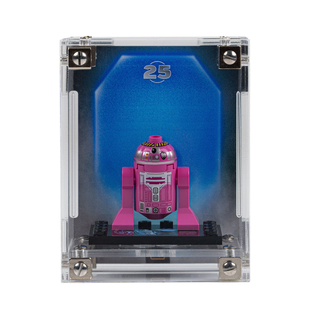 LEGO Star Wars Anniversary Minifigures 75387 and 75379 and 75394 and 75383 and 75396 and 75392 and 40755: anniversary minifigure with its matching modular acrylic display case.