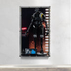 LEGO K-2SO 75434: model and wall-mounted display case shown together.