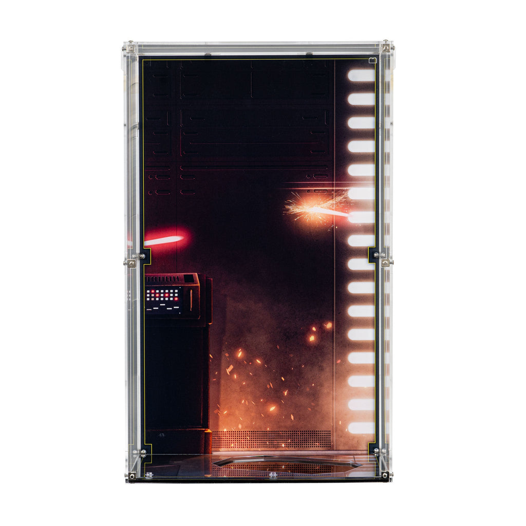 LEGO K-2SO 75434: wall-mounted display case panels or base without the main LEGO build.