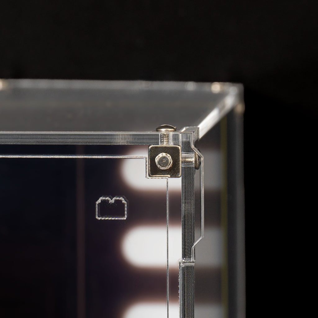 LEGO K-2SO 75434: close view of the wall-mounted display case construction or display arrangement.