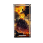 LEGO Sauron's Helmet 11373: wall-mounted display case panels or base without the main LEGO build.