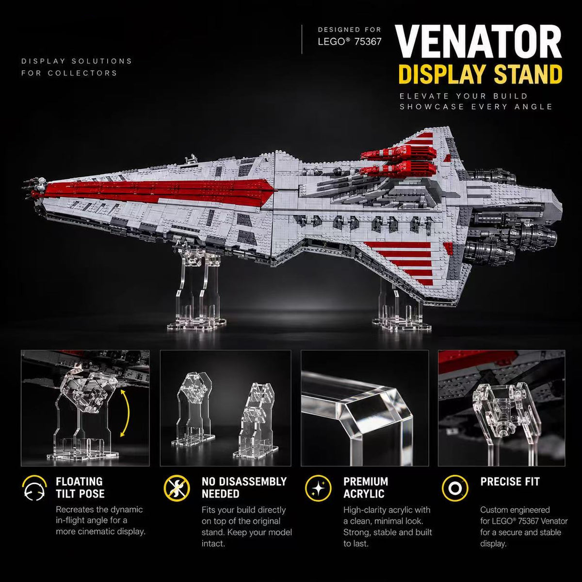 LEGO 75367 Venator-class Republic Attack Cruiser — G10 display view