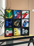 Several separate Speed Champions display frames shown together