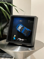 Single-car display frame compatible with LEGO 76920 - Ford Mustang Dark Horse. Car and minifigures not included.