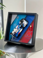 Single-car display frame compatible with LEGO 76922 - BMW M Hybrid V8. Car and minifigures not included.