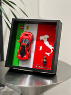 Single-car display frame compatible with LEGO 76895 - Ferrari F8 Tributo. Car and minifigures not included.