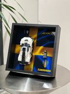 Single-car display frame compatible with LEGO 76900 - Koenigsegg Jesko. Car and minifigures not included.