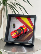 Single-car display frame compatible with LEGO 76914 - Ferrari 812 Competizione. Car and minifigures not included.