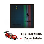 Single-car display frame compatible with LEGO 75886 - Ferrari 488 GT3 Scuderia Corsa. Car and minifigures not included.