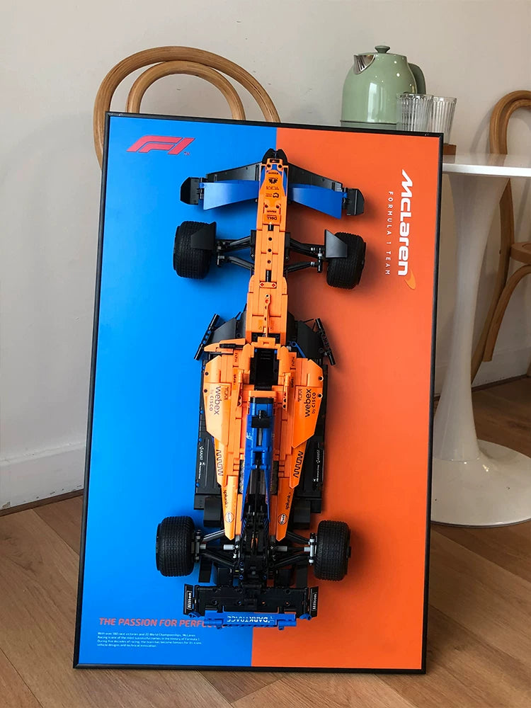 McLaren Formula 1 Race Car (42141) wall display frame, full front view