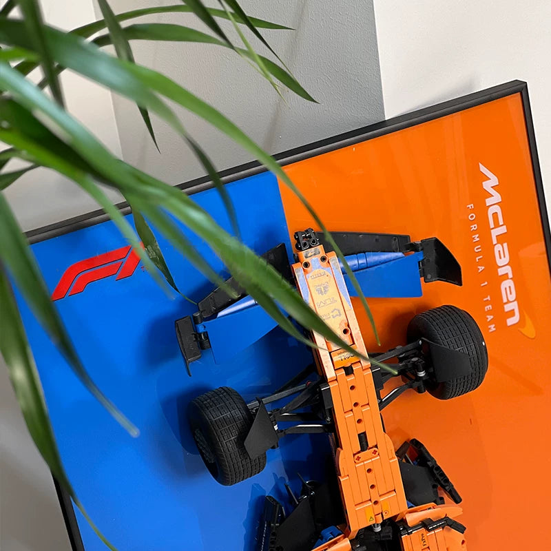 McLaren Formula 1 Race Car (42141) wall display frame, close view