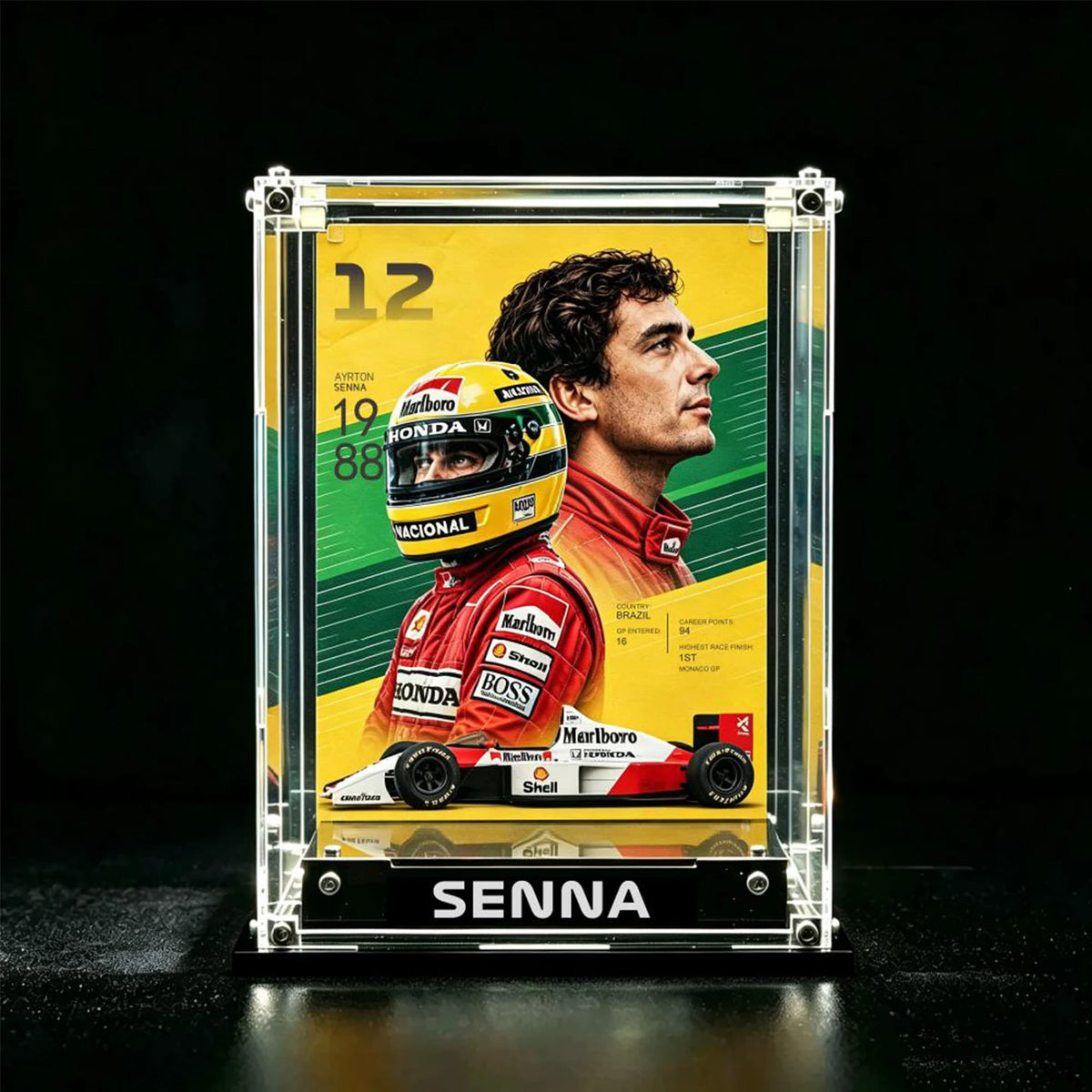 Acrylic Display for LEGO® F1 Helmets — Select Driver & Set